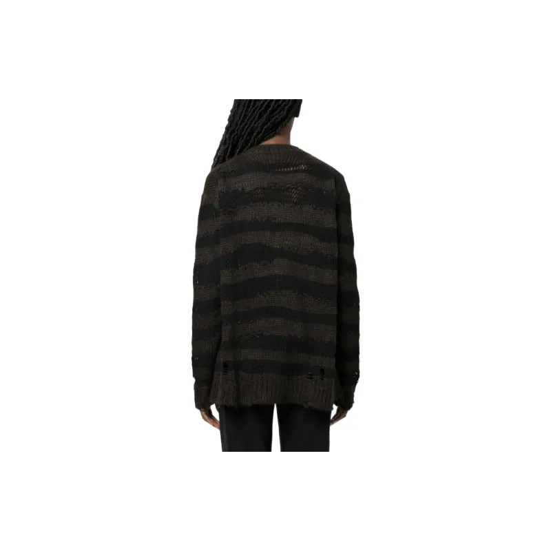 Acne Studios Distressed Stripe Jumper Charcoal Grey-2