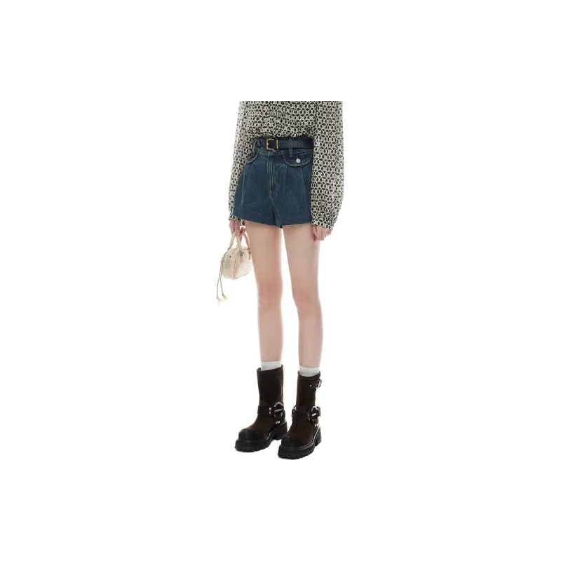 D'zzit Denim Shorts Women's Dark Blue-4