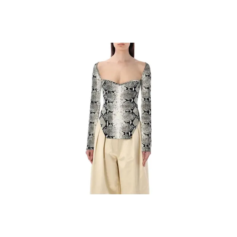 KHAITE Maddy Snake print Top-1