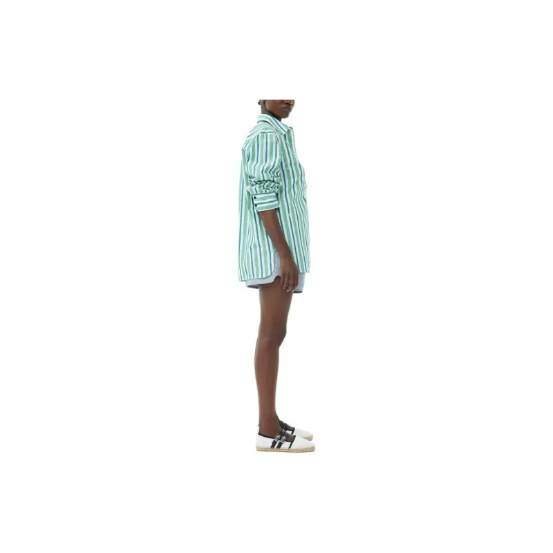 GANNI Striped Oversized Shirt-4