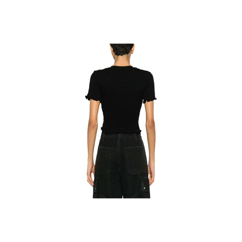 MSGM Logo-print Smocked Top-3