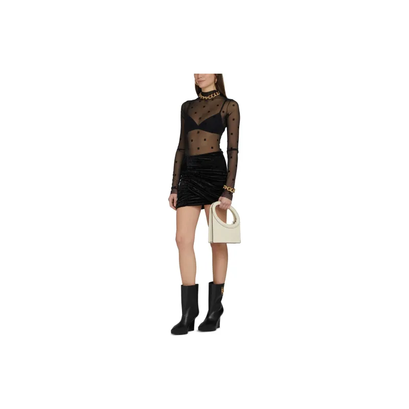Givenchy Polka Dot Mock Neck Bodysuit-8