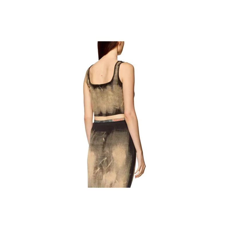 DIESEL M Deidra Logo Plaque Ribbed Top-1