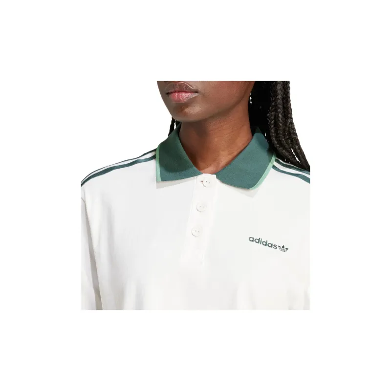 adidas Women's Loose Crop Polo Shirt White-4