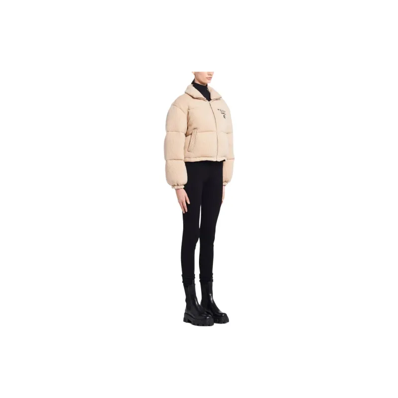 PRADA Logo detail Cashmere Padded Jacket-3