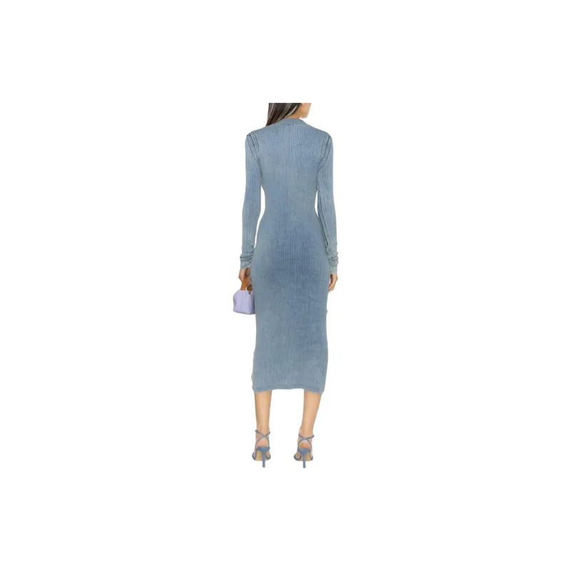 DIESEL Long-Sleeved Dresses Women's Light Blue-2