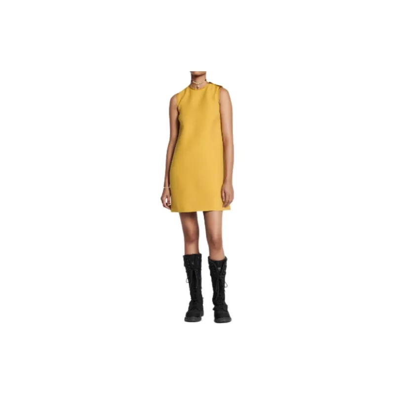 DIOR Sleeveless Dress Women's Yellow-2