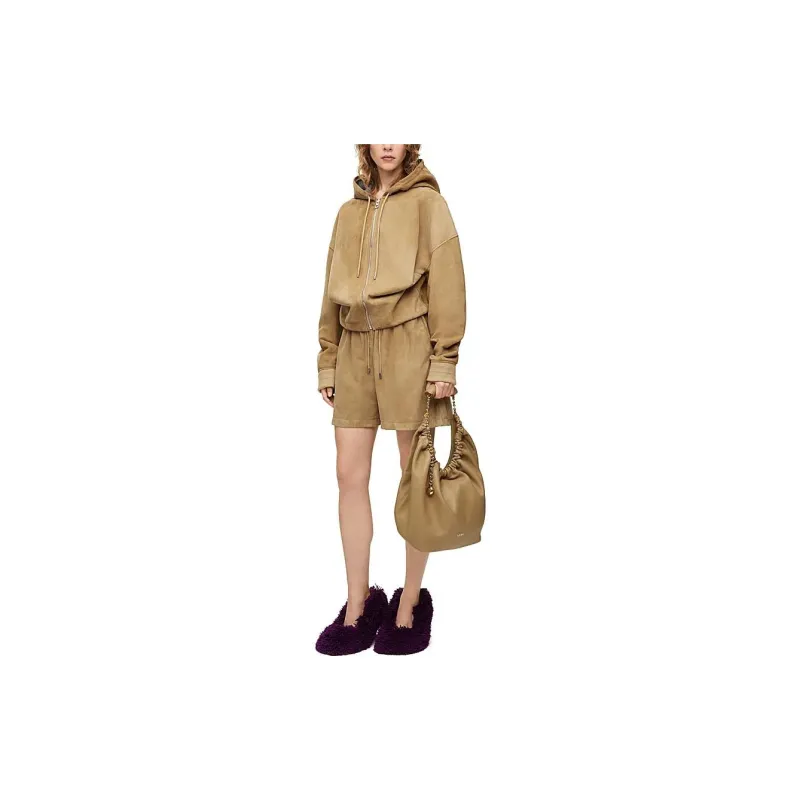 LOEWE Draped Hoodie 'Gold'-3