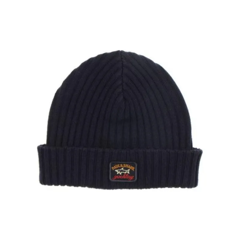 Paul & Shark Logo patch Ribbed knit Beanie-0