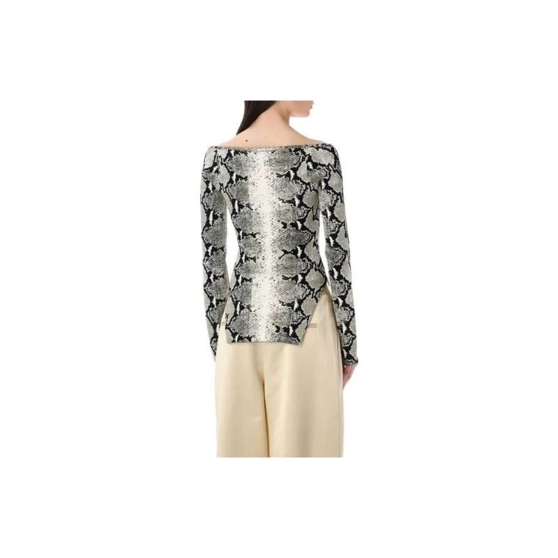 KHAITE Maddy Snake print Top-2