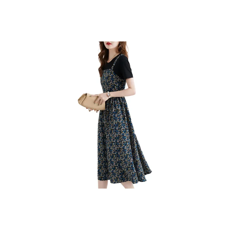 Mo Han Yi Mei Short Sleeved Dress Women's Multicolor-2