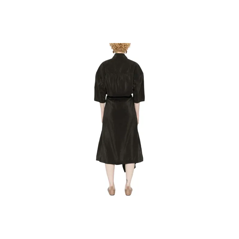 Lemaire Asymmetrical Shirt Dress 'Dark Espresso'-2