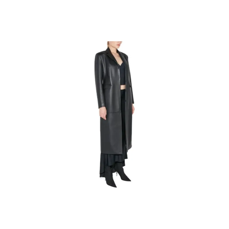 Misbhv Single-breasted Leather Coat-1