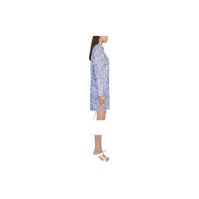 Givenchy SS22 Long Sleeved Dress Women's Blue-3