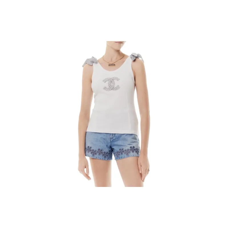 CHANEL 24 Spring And Summer New Arrivals 24P Tank Tops Women's White-1