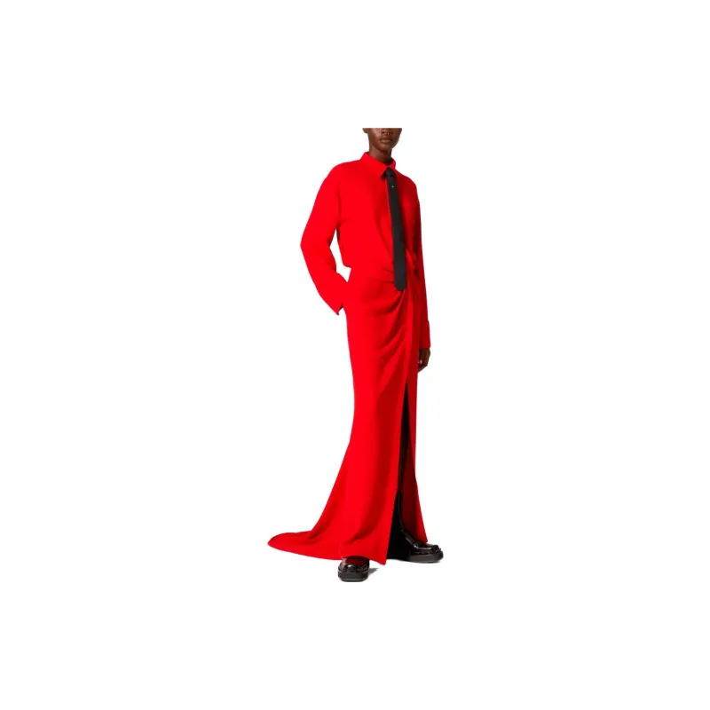 Valentino Long Sleeved Dress Women's Red-3