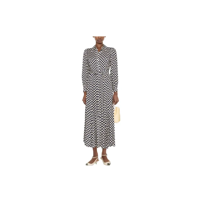 Rixo Long-Sleeved Dresses Women's Black/White-3