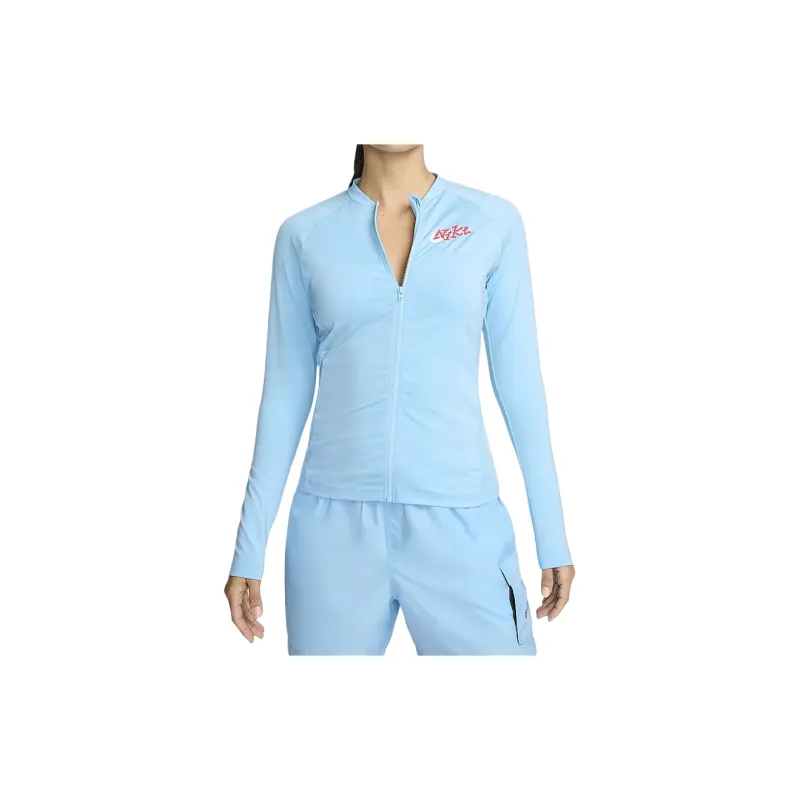 Nike Breathable UV Protection Sun Protection Clothing Women's Aqua Royal Blue-3