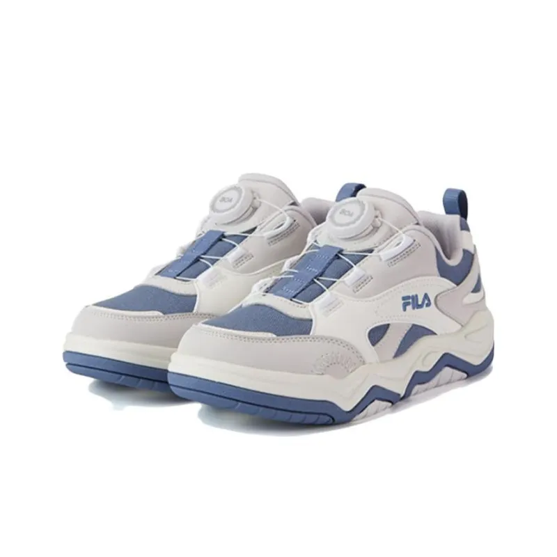 FILA KIDS Knob Buckle Anti Slip Wear Resistant Low Top Skateboard Shoes Blue White Teenagers-2