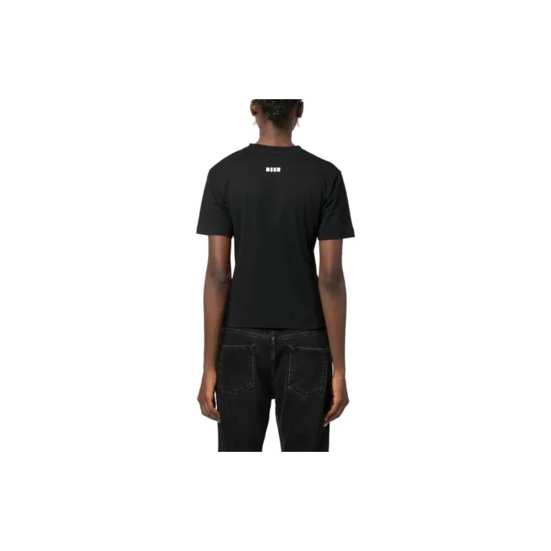 MSGM Short Sleeved Crewneck Embellished T-Shirt-1