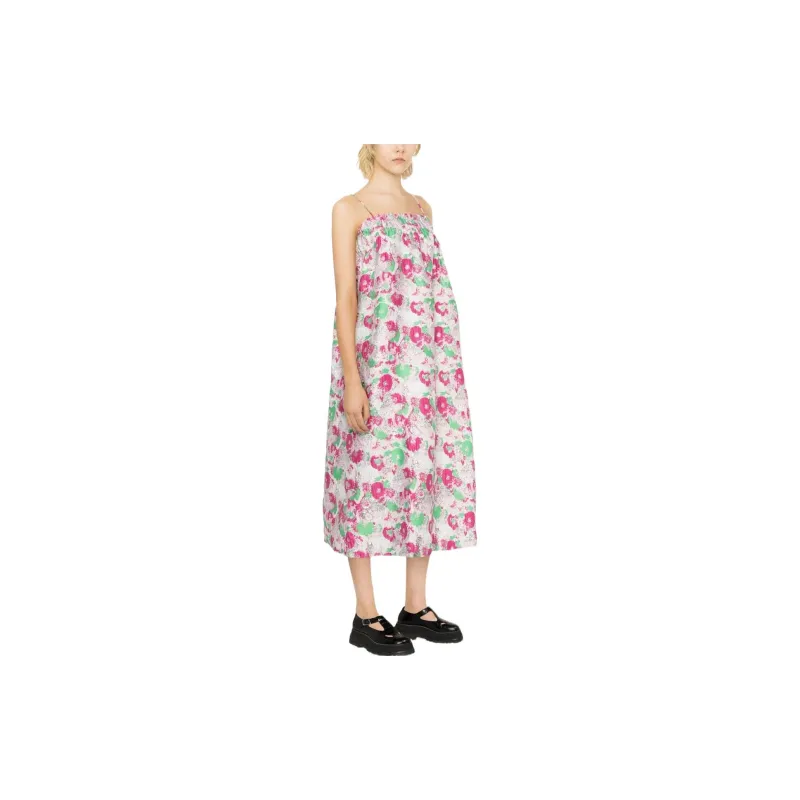 GANNI 3D Jacquard Ruched Midi Dress-3