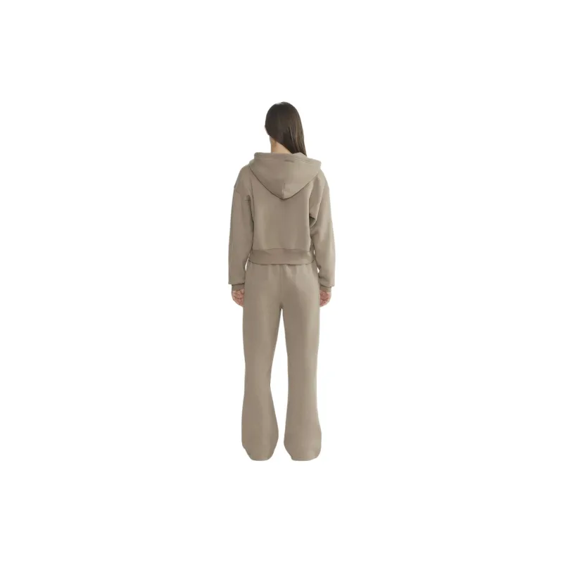 ARITZIA Sweatfleece Cozy Fleece Boyfriend Basi Wide Sweatpant Knitted Sports Pants Women's Nomad Taupe/Nomad Gray Umber-4
