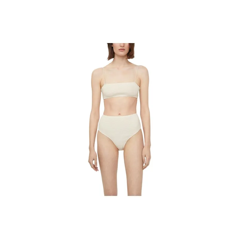 TOTEME Smocked High-waist Bikini Bottoms-2