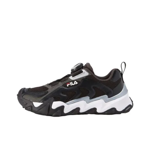 FILA KIDS Slip-Resistant Anti-Kick Cushioning Kids Lifestyle Shoes Black White Teenagers
