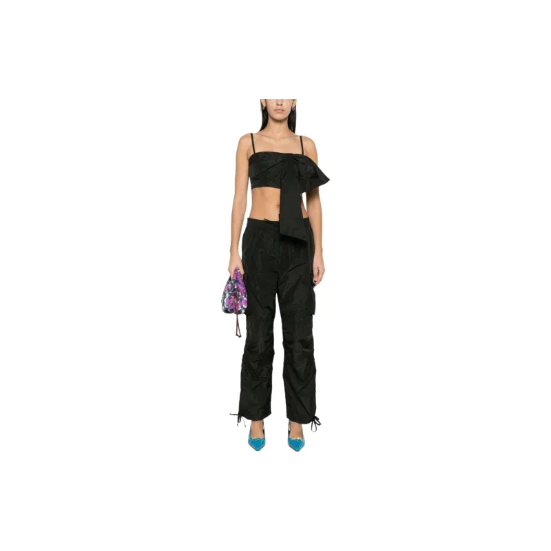 MSGM Wide Leg Drawstring Cargo Trousers-1