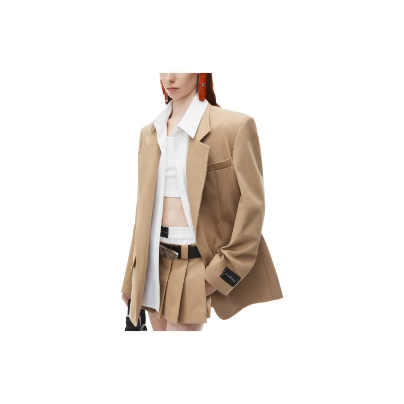 Alexander Wang Pre Styled Layered Logo Patch Single Breasted Blazer-3