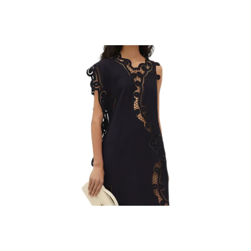 Bottega Veneta SS24 Sleeveless Dress Women's Blue Black-4