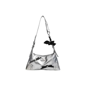 NOMK PU Shoulder Bag Handbag Shoulder Bag Crossbody Bag Women's Silver/Black/White