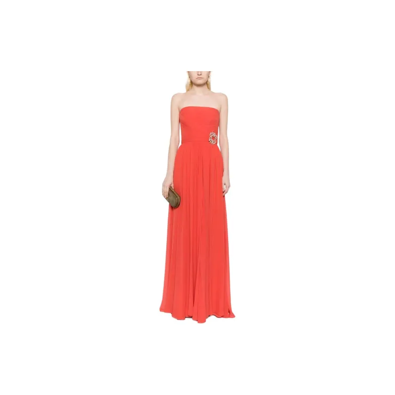 ELIE SAAB Crystal embellished Strapless Silk Gown-1
