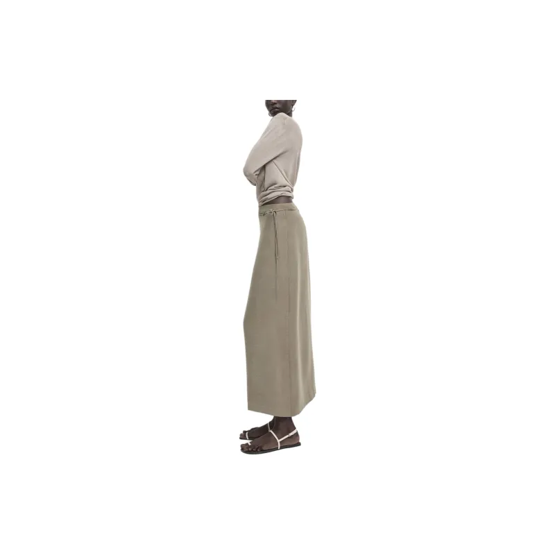 Massimo Dutti Casual Long Skirts Women's Gray-3