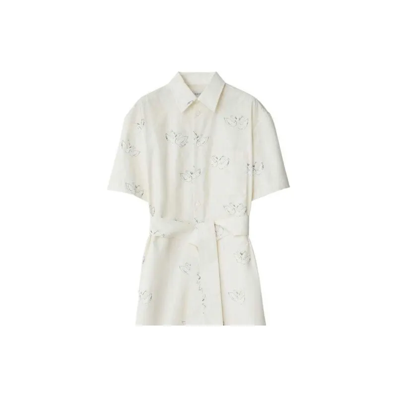 Burberry SS24 Short Sleeved Dress Women's White-2