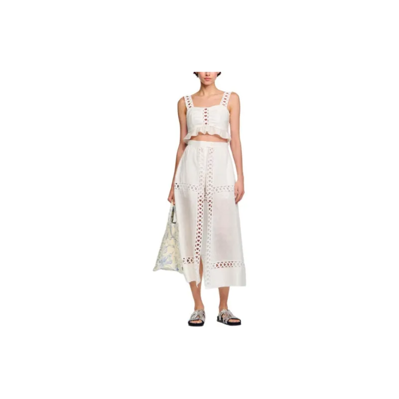 Sandro Casual Long Skirt Women's White-2