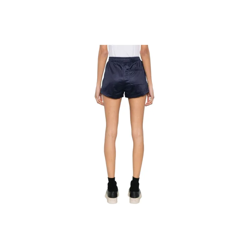 SPORTY & RICH Logo printed Mesh Mini Shorts-1