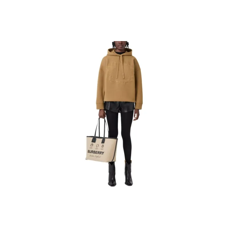 Burberry Embroidered Oak Leaf Crest Drawstring Hoodie-1