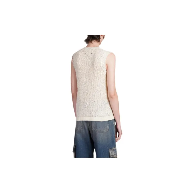 Golden Goose Sequined Mesh Knitted Tank Top-2