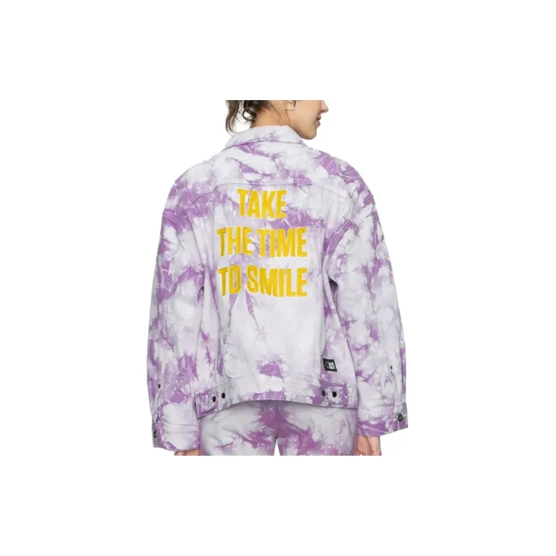 Lee x SMILEY Denim Jacket Women's Purple Pink-3