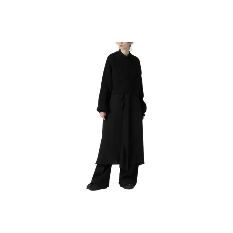 Yohji Yamamoto Backless Crewneck Cropped Jumper-2