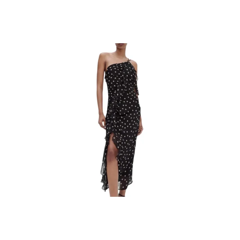 ZARA Slip Dresses Women's Black/White-2