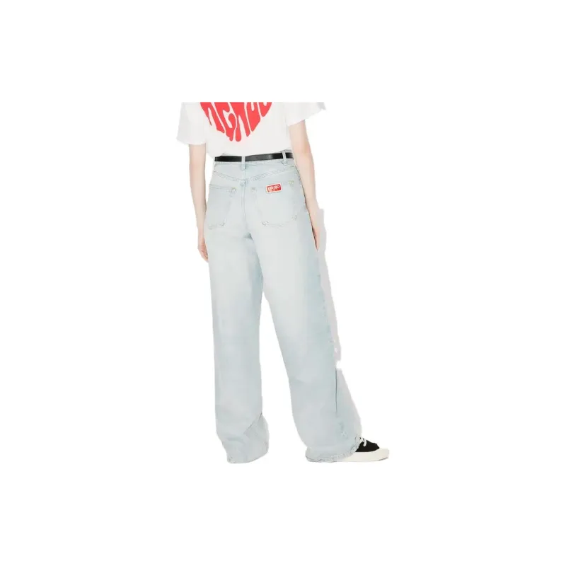 KENZO Logo Patch Wide Leg Jeans-4