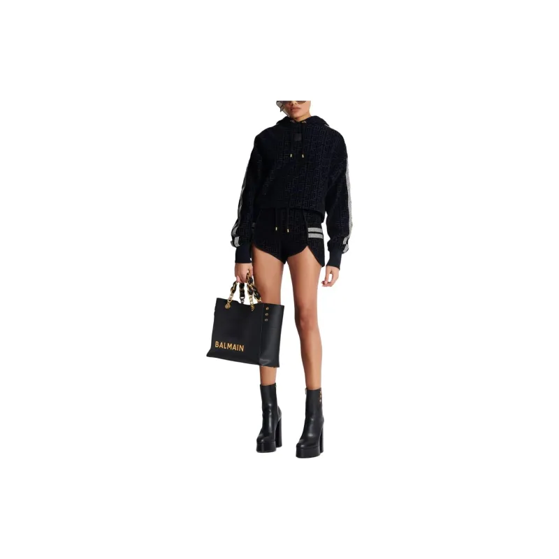 BALMAIN Monogram pattern Mini Shorts-1