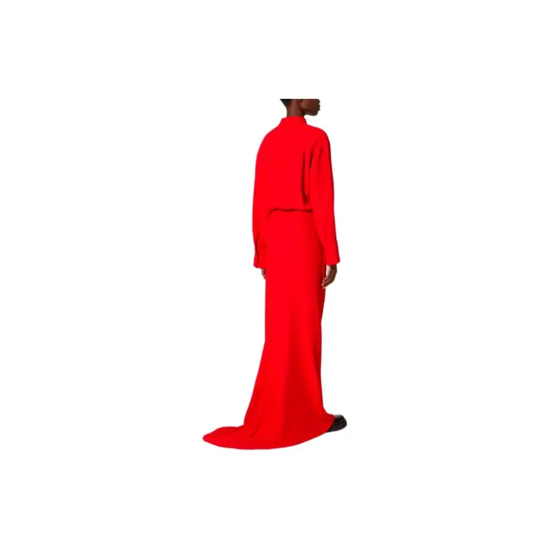Valentino Long Sleeved Dress Women's Red-1