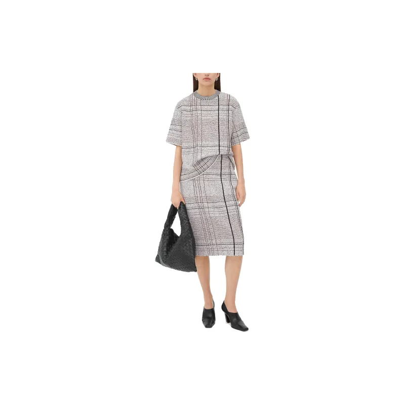 Bottega Veneta FW24 Casual Long Skirt Women's Gray-3