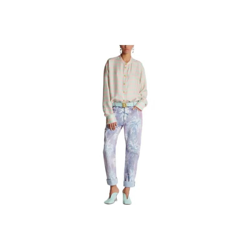 BALMAIN Shirt Women's Pink Green Multicolor-1