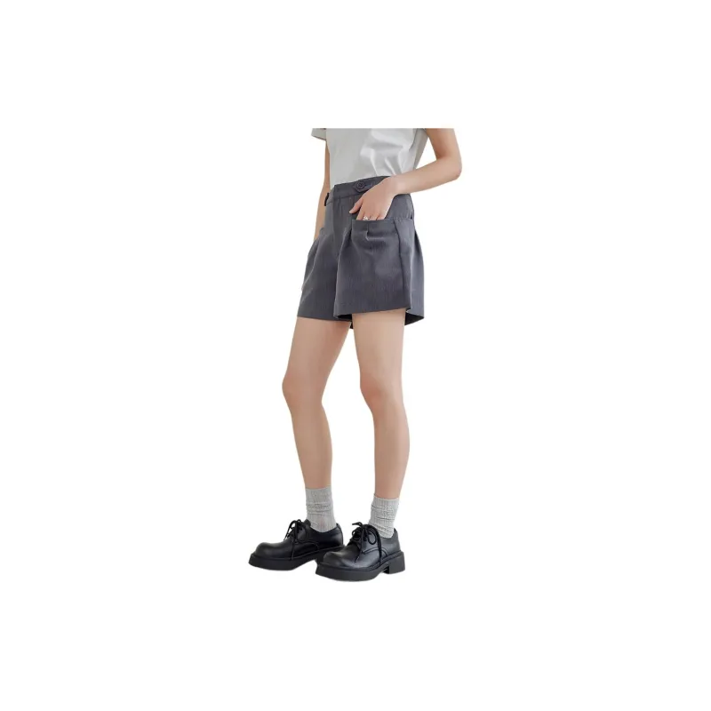 A21 Casual Shorts Women's Dark Gray Blue-4