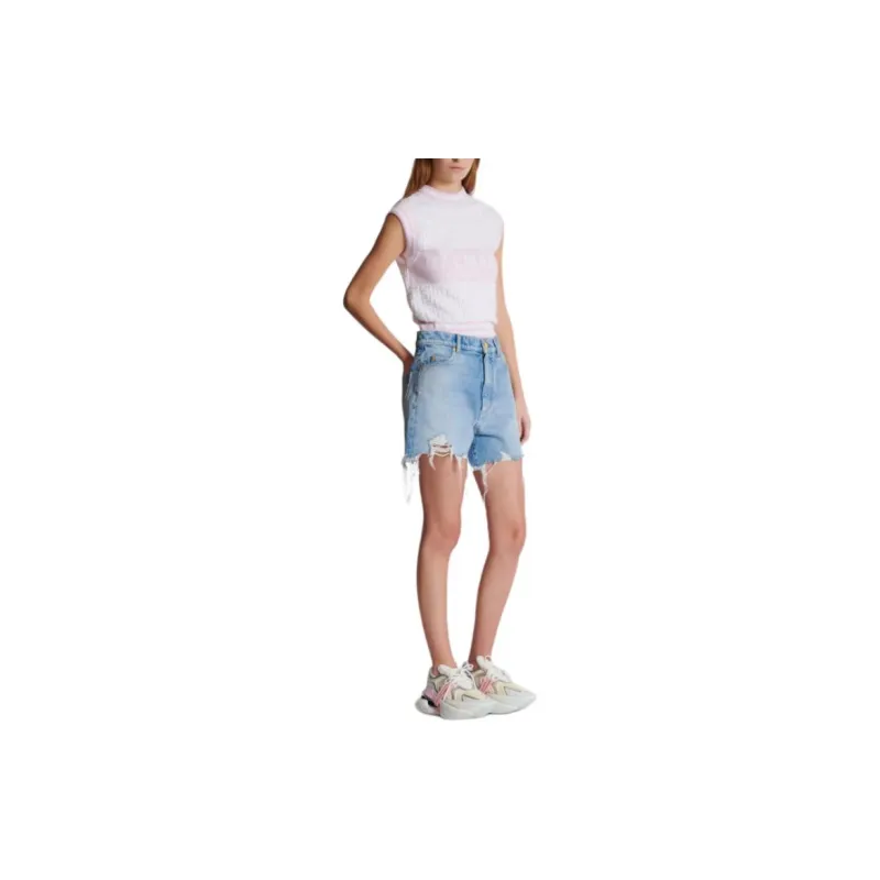 BALMAIN Raw Cut Denim Shorts-3