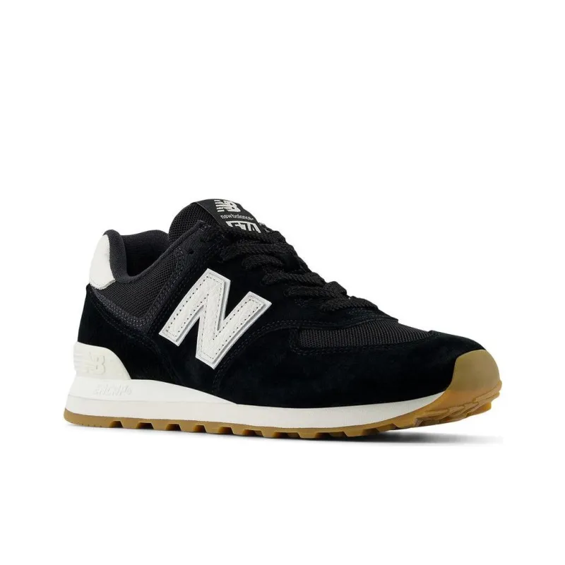 New Balance 574 Black White Gum Brown-2